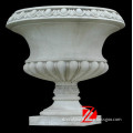 white garden stone tall planter